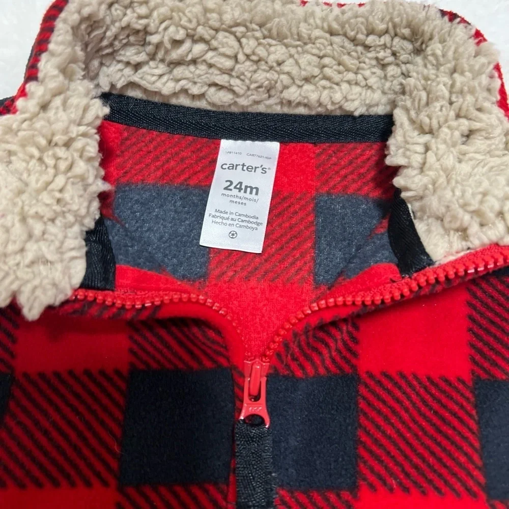 Red & Black Plaid Vest